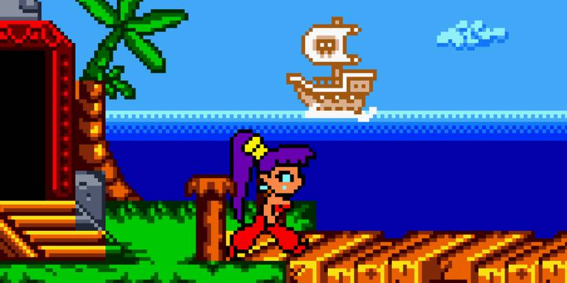Exploring a level in Shantae