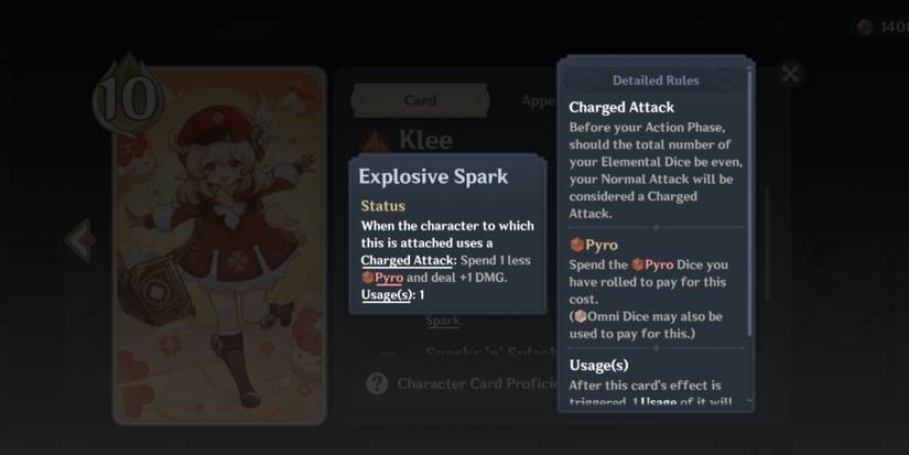 explosive spark effect in tcg genshin impact