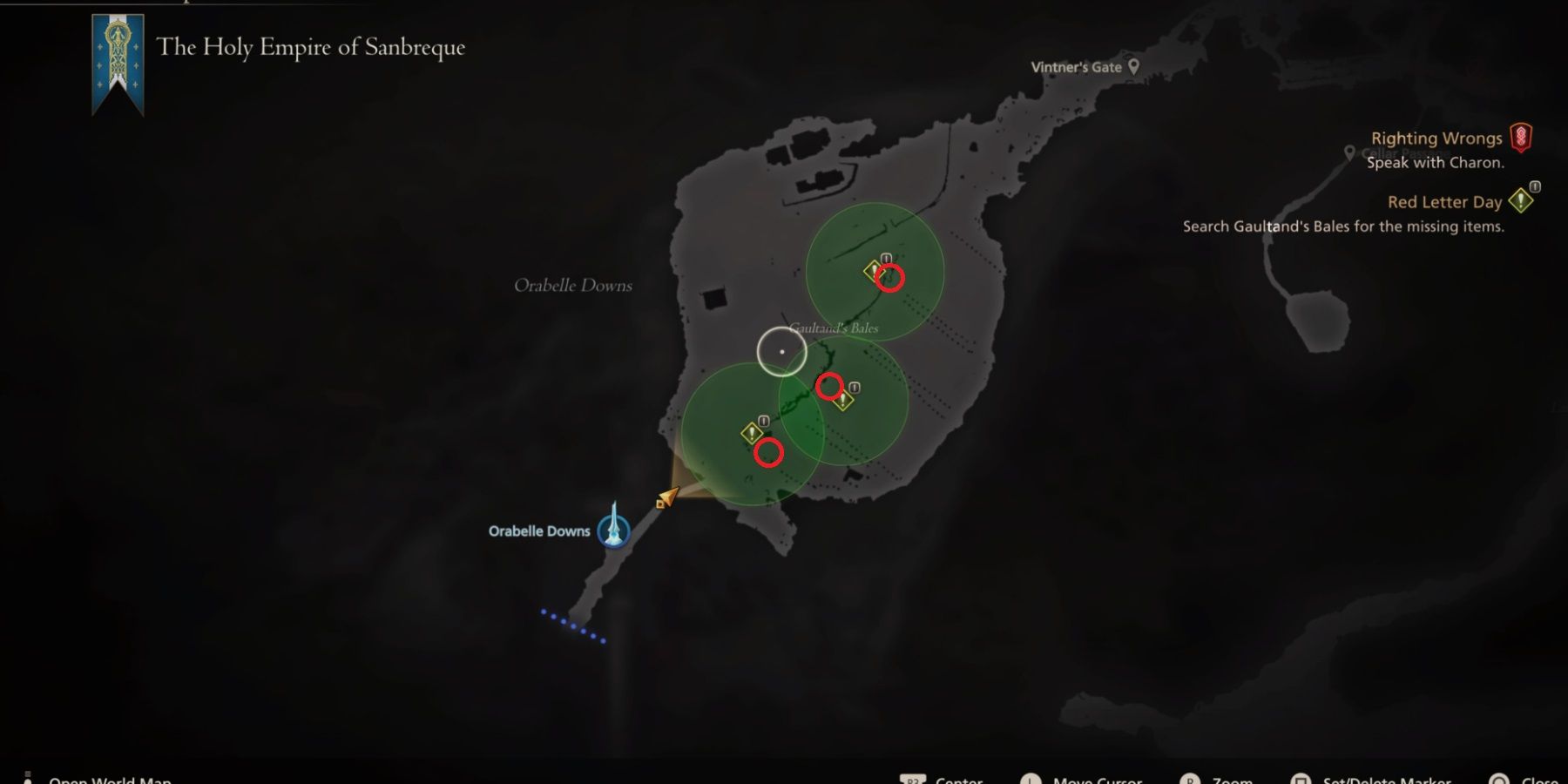 The Orabelle Downs map in Final Fantasy 16