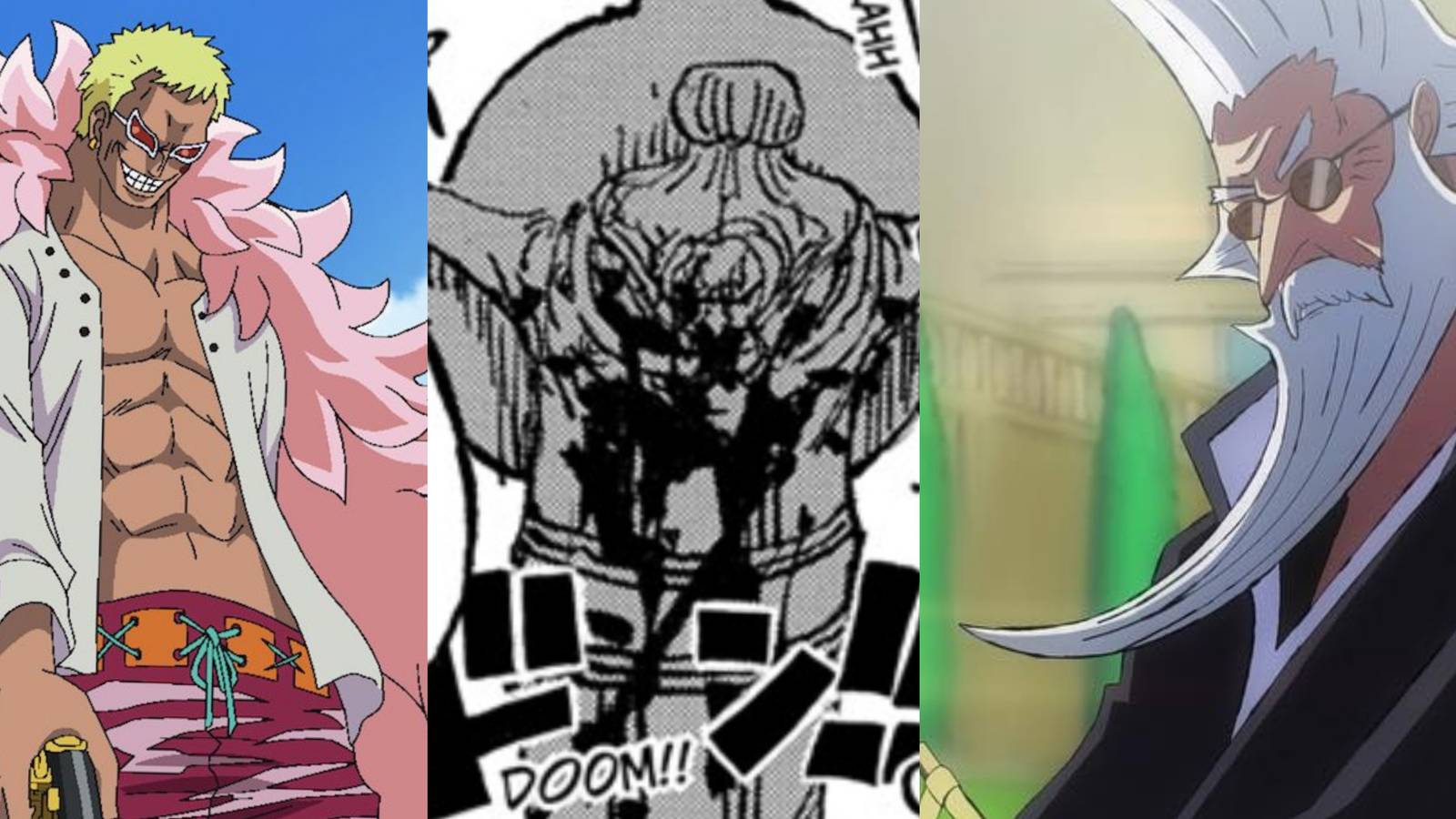 Featured One Piece Death of Myosgard Doflamingo Figarland Garling