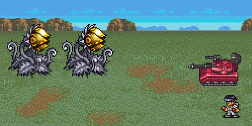 Fighting a battle in Metal Max Returns