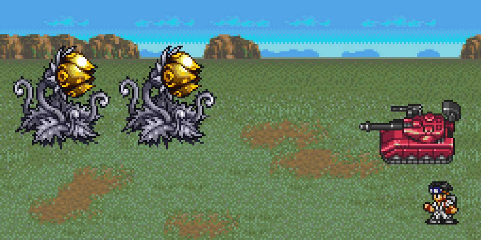 Fighting a battle in Metal Max Returns