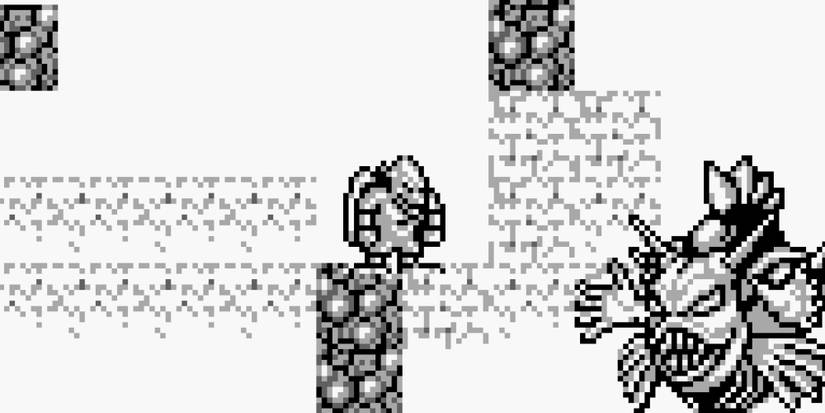 Fighting a boss in Gargoyle’s Quest