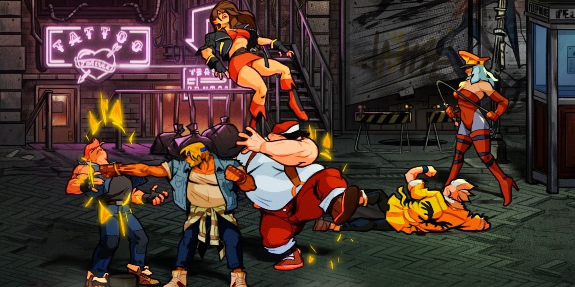 Fighting enemies in Streets of Rage 4