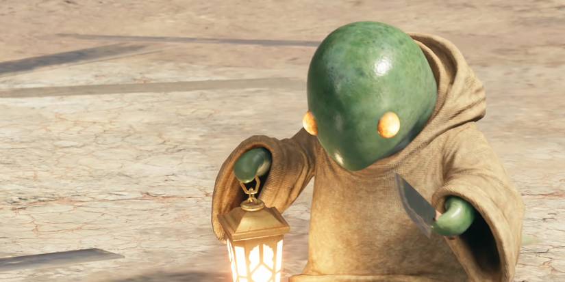 closeup of tonberry holding a knife