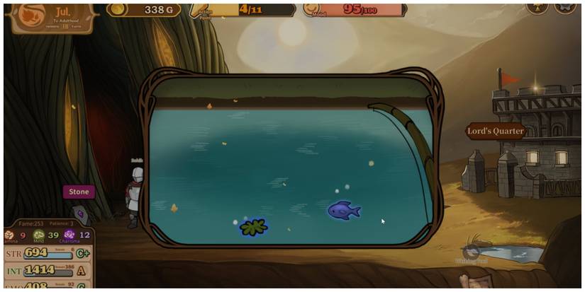 Fishing mini-game in Volcano Princess