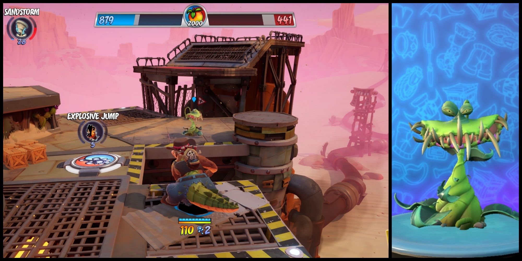 The Flytrap Spitter power from Crash Team Rumble as shown in game and in the main menu