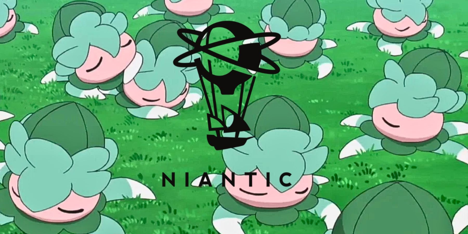 fomantis pokemon anime and niantic logo