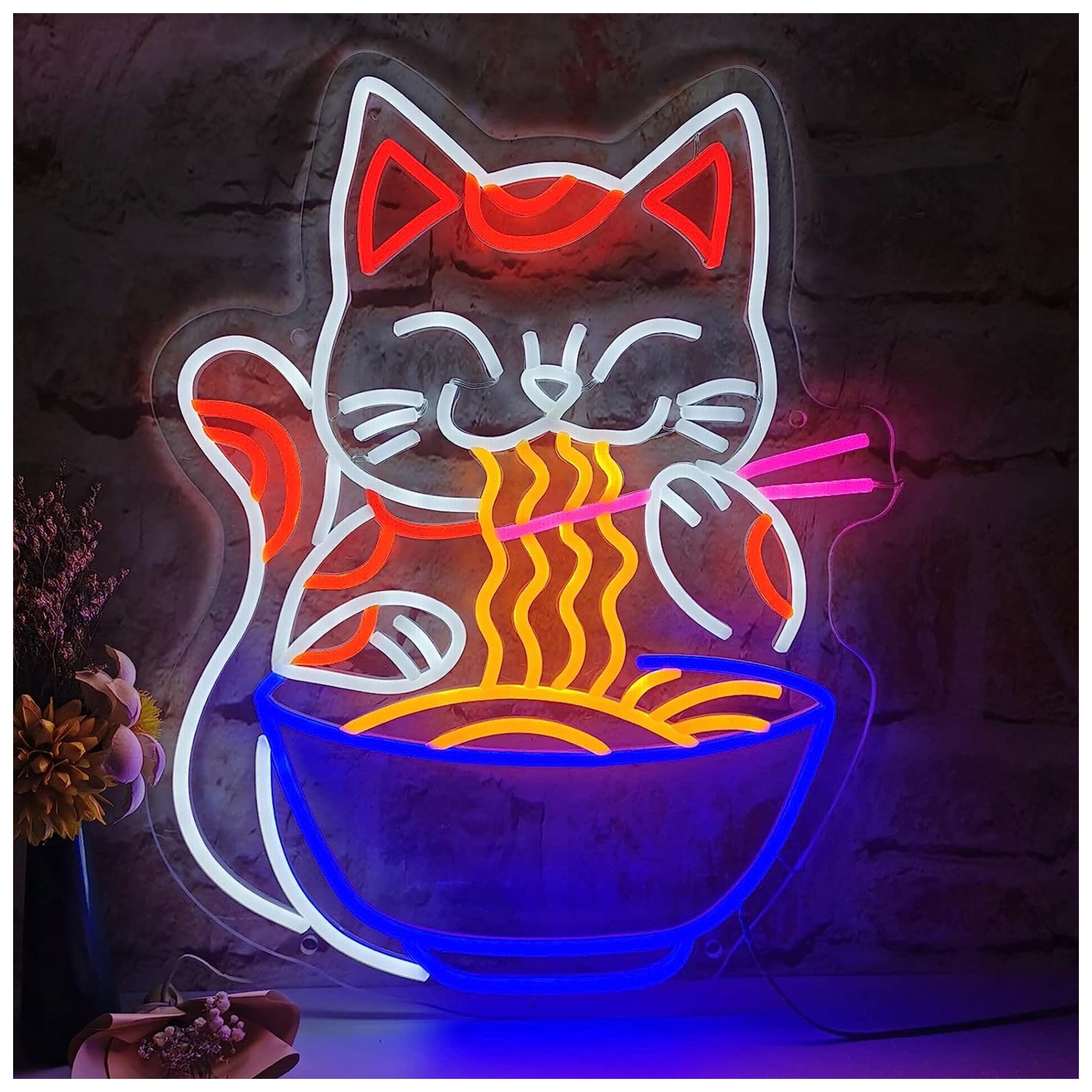 Fortune Cat Ramen Neon Sign