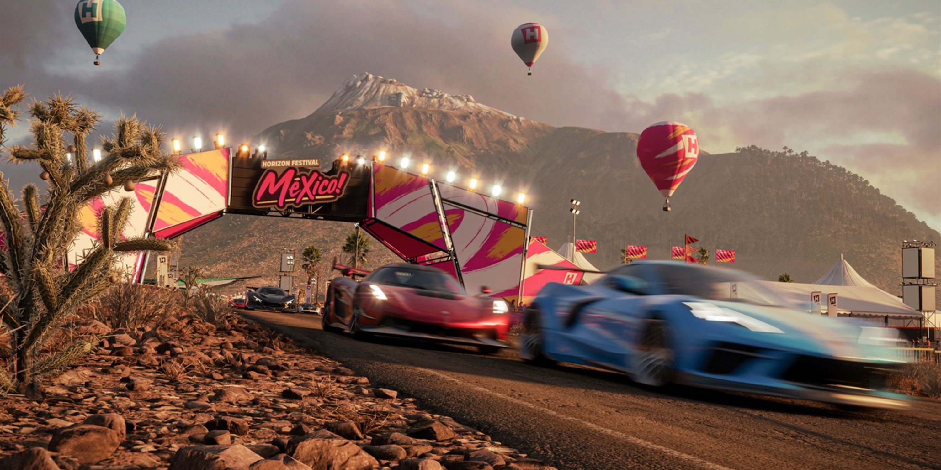 Multiple cars racing in Forza Horizon 5