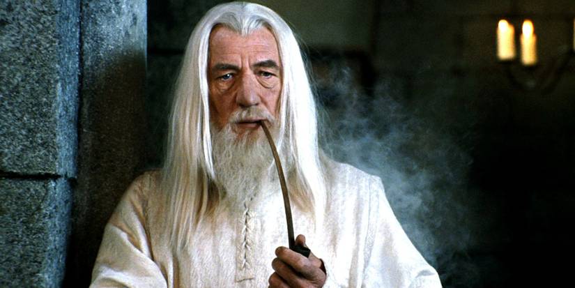 gandalf holding his smoking pipe