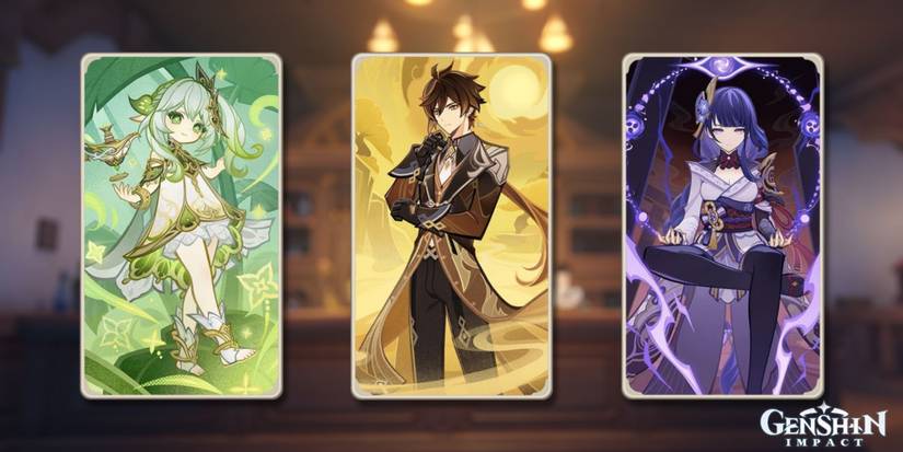 Genshin Impact Genius Invokation TCG Nahida Zhongli Raiden Shogun
