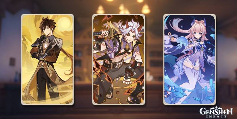 Genshin Impact Genius Invokation TCG Zhongli Itto Kokomi
