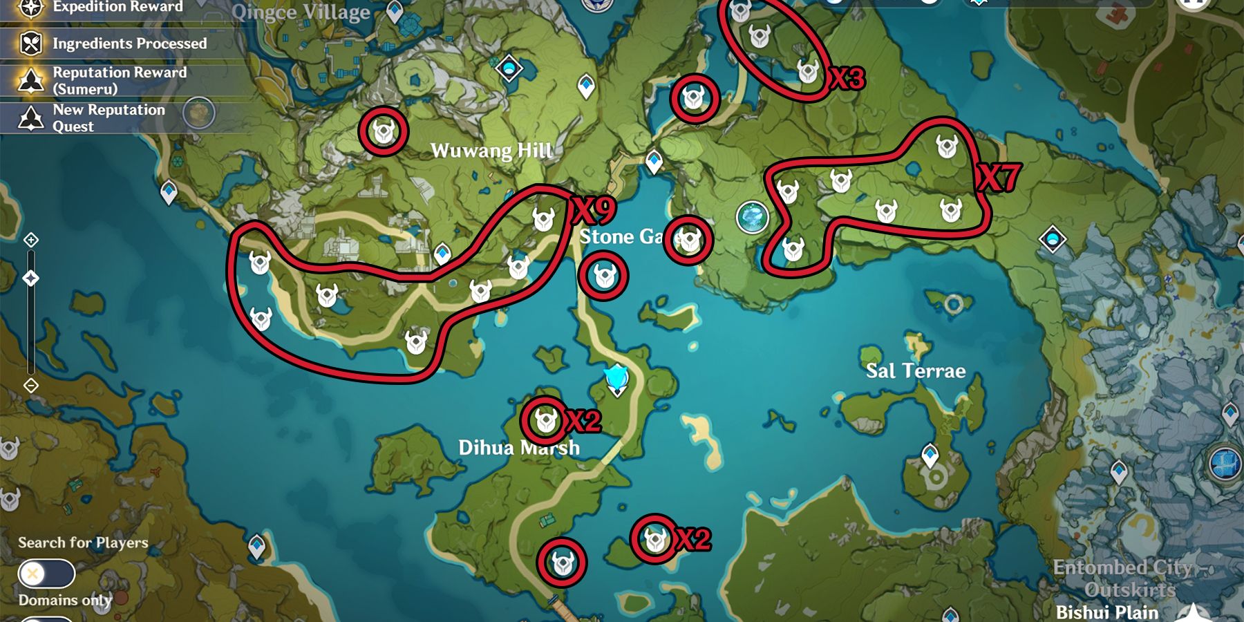 genshin impact hilichurl shooters location in bishui plain