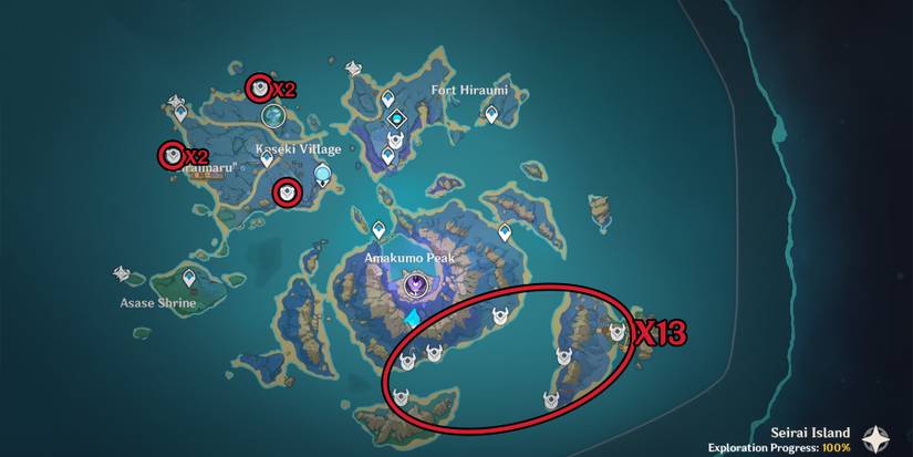 genshin impact hilichurl shooters location in seirai island