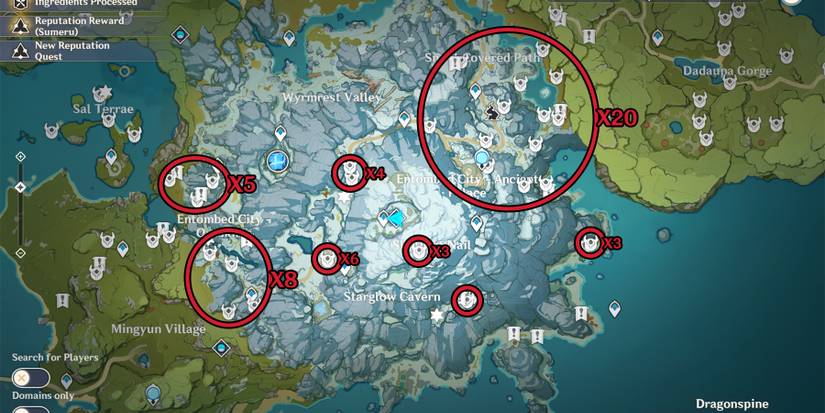 genshin impact hilichurls location in dragonspine