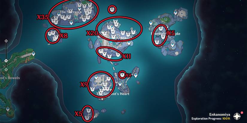 genshin impact hilichurls location in enkanomiya