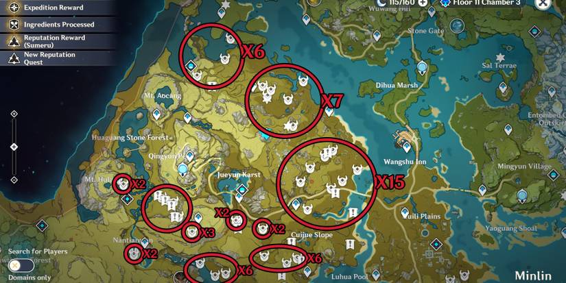 genshin impact hilichurls location in minlin