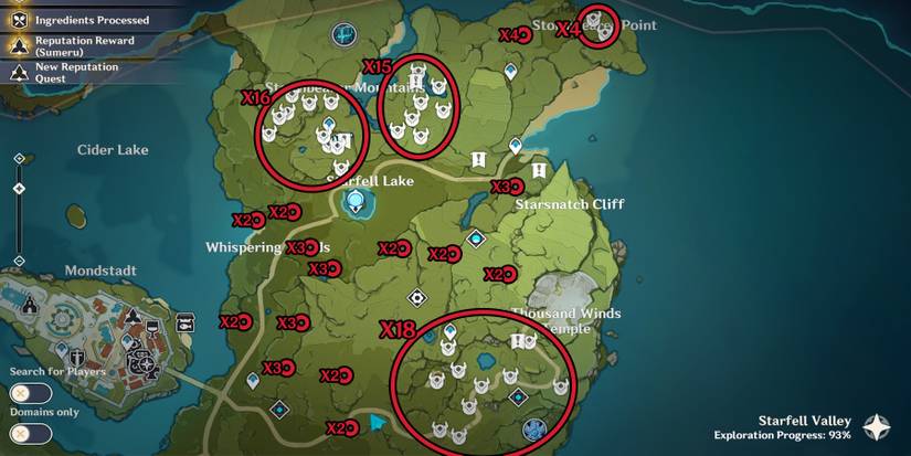 genshin impact hilichurls location in starfell valley