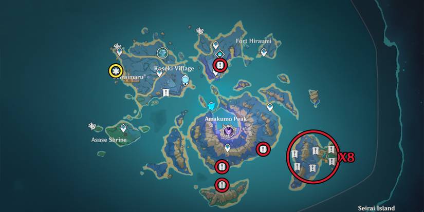 genshin impact mitachurls and lawachurls location in seirai island