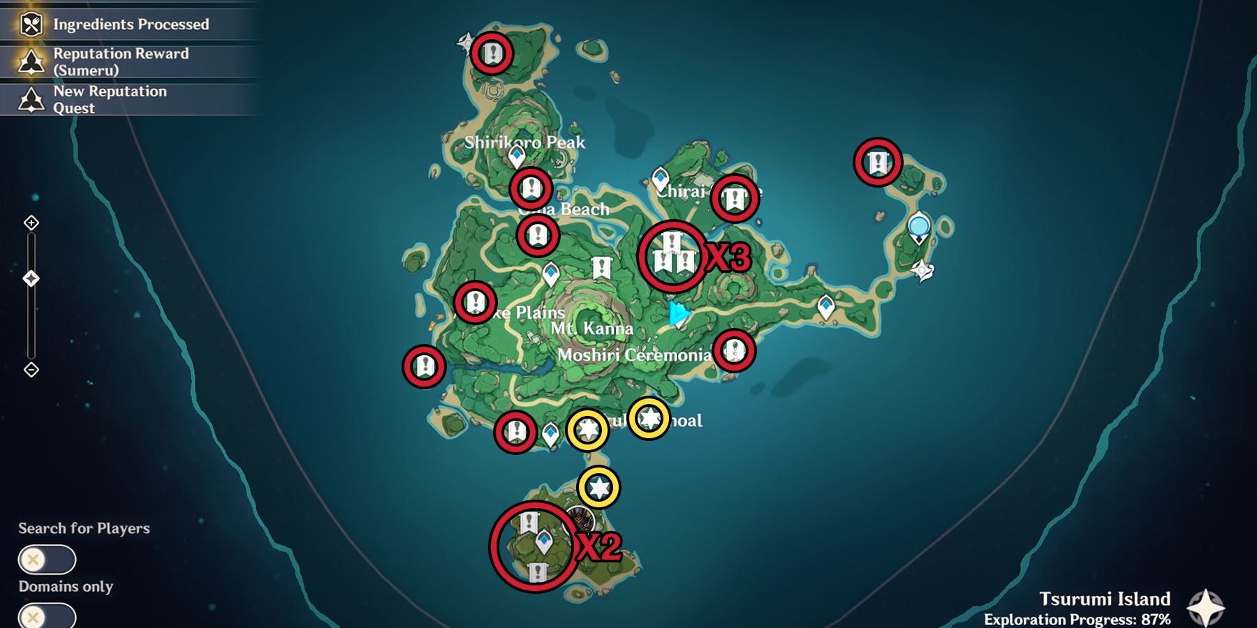 genshin impact mitachurls and lawachurls location in tsurumi island