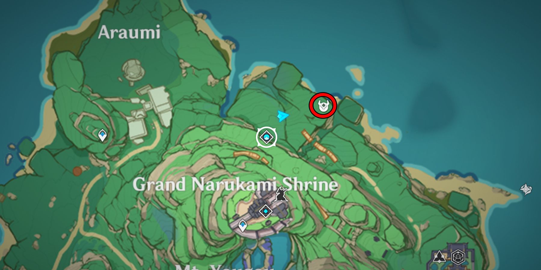 genshin impact pyro agent location in narukami island