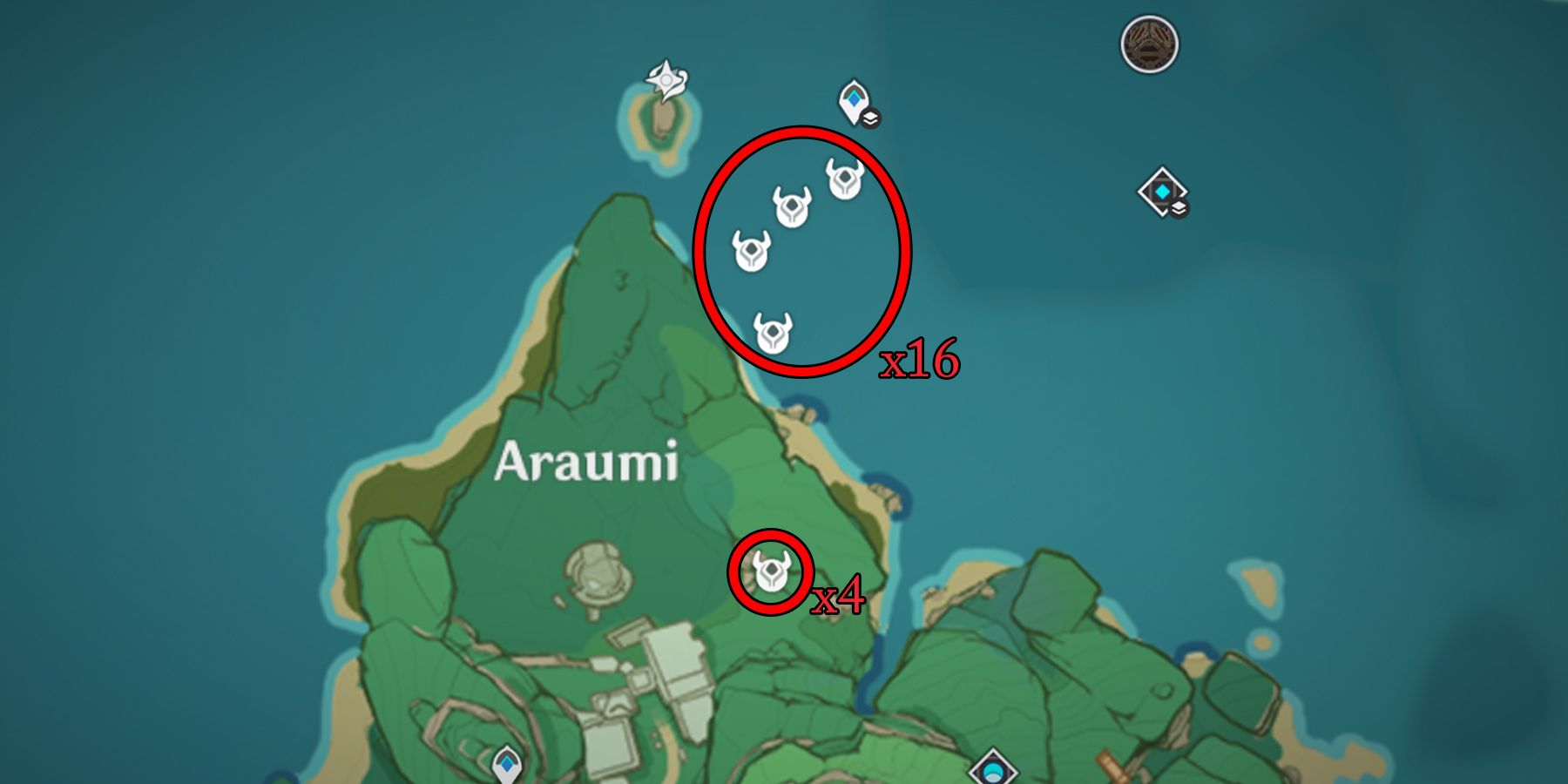 genshin impact ruin sentinel location in araumi