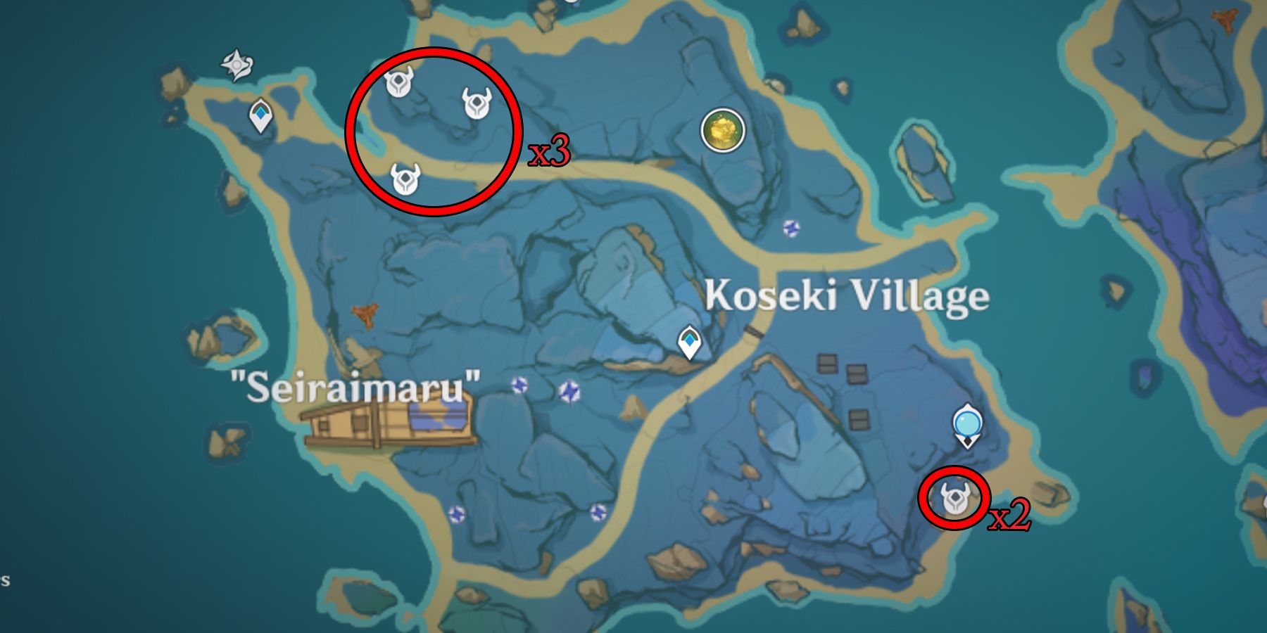 genshin impact ruin sentinel location in koseki village