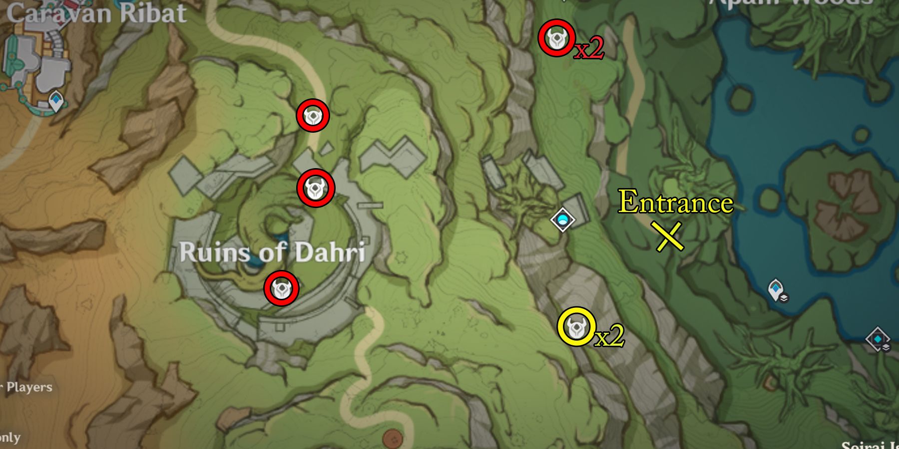 genshin impact ruin sentinel location in ruins of dahri