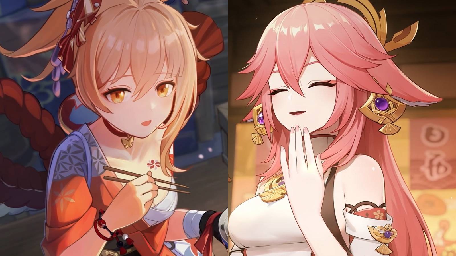 Genshin Impact Yoimiya and Yae Miko