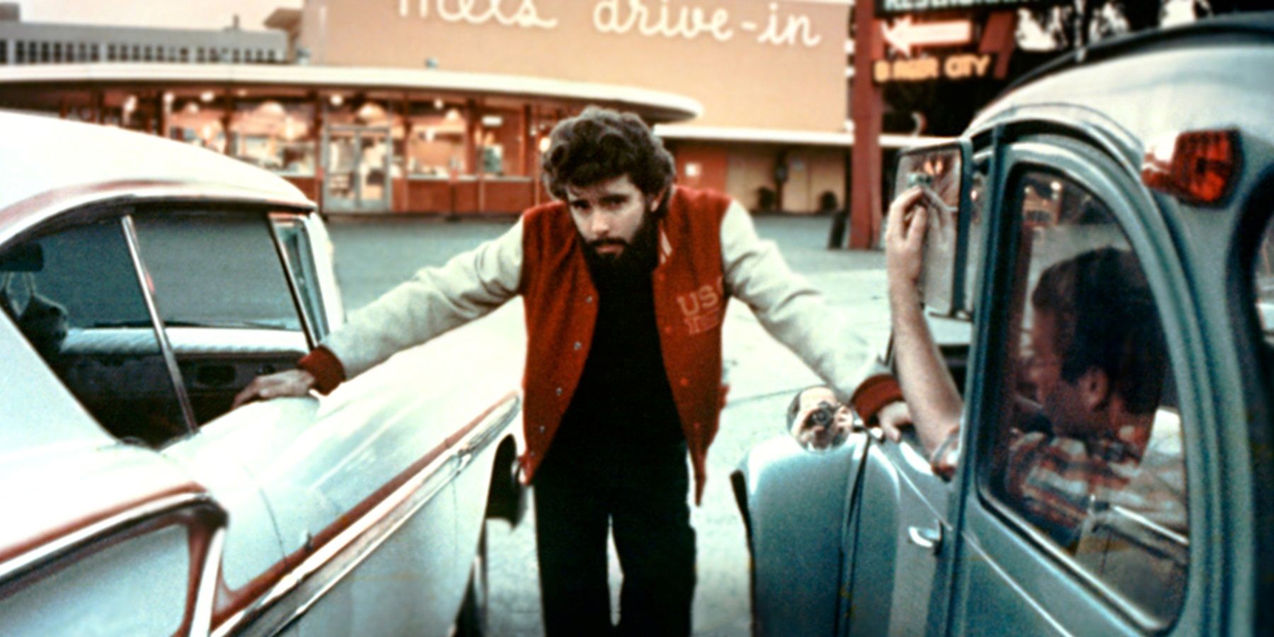 George Lucas on the set of American Graffiti