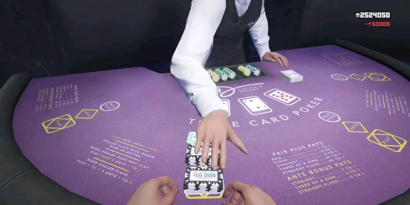 The player trying their hand at poker in Grand Theft Auto V.
