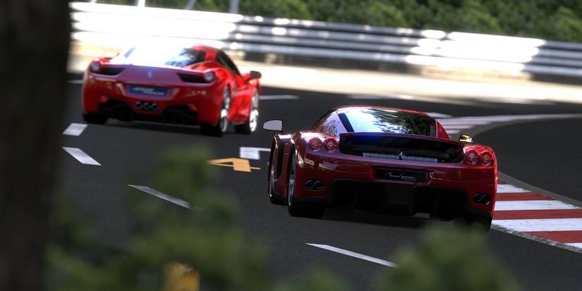 Two Cars turning on a track in Gran Turismo 5