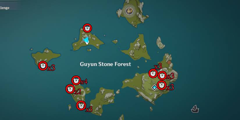 guyun stone forest slime location in genshin impact