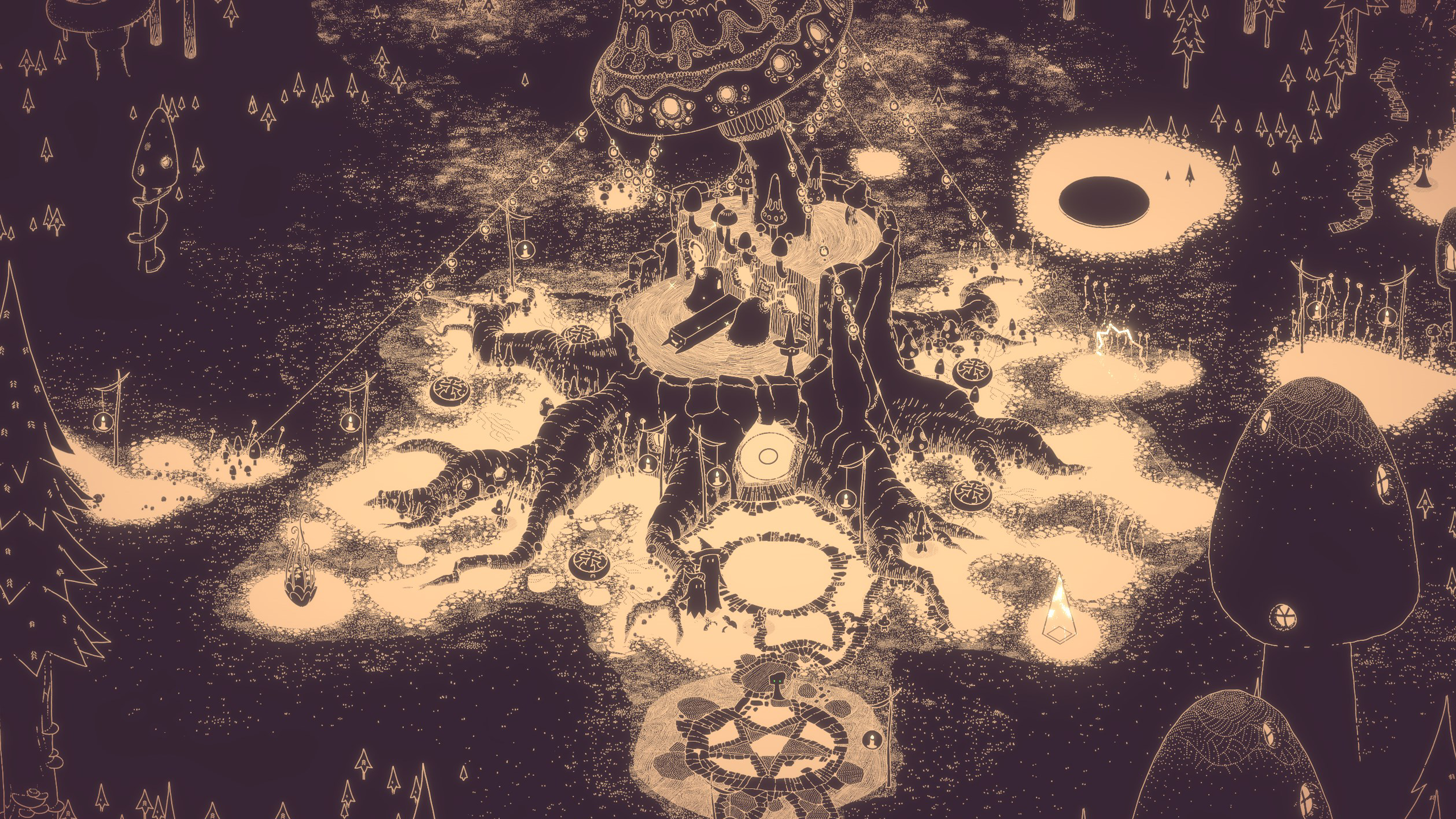 hauntii woods map mushroom art