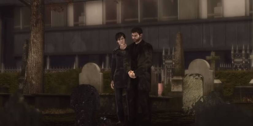 Heavy Rain Ethan and Madison at Shaun grave