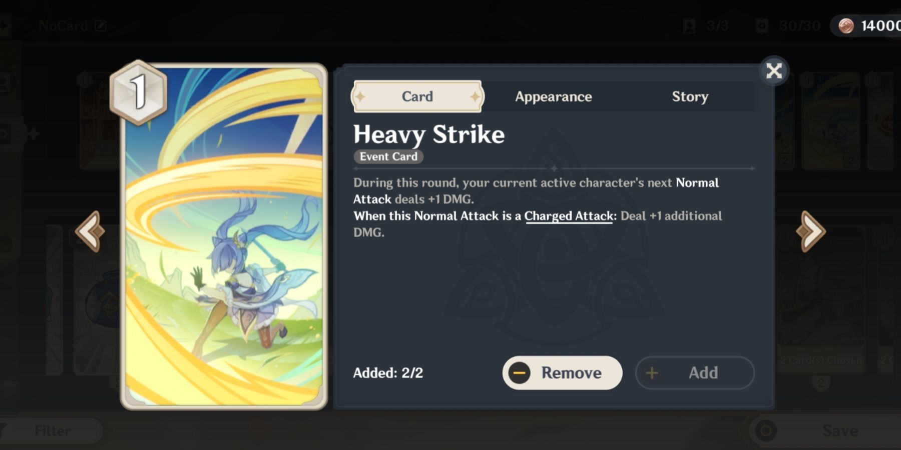 heavy strike in tcg genshin impact