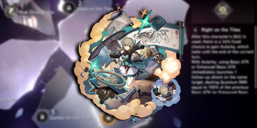 Honkai Star Rail - Qingque PNG On Top Of Qingque Eidolon Screen