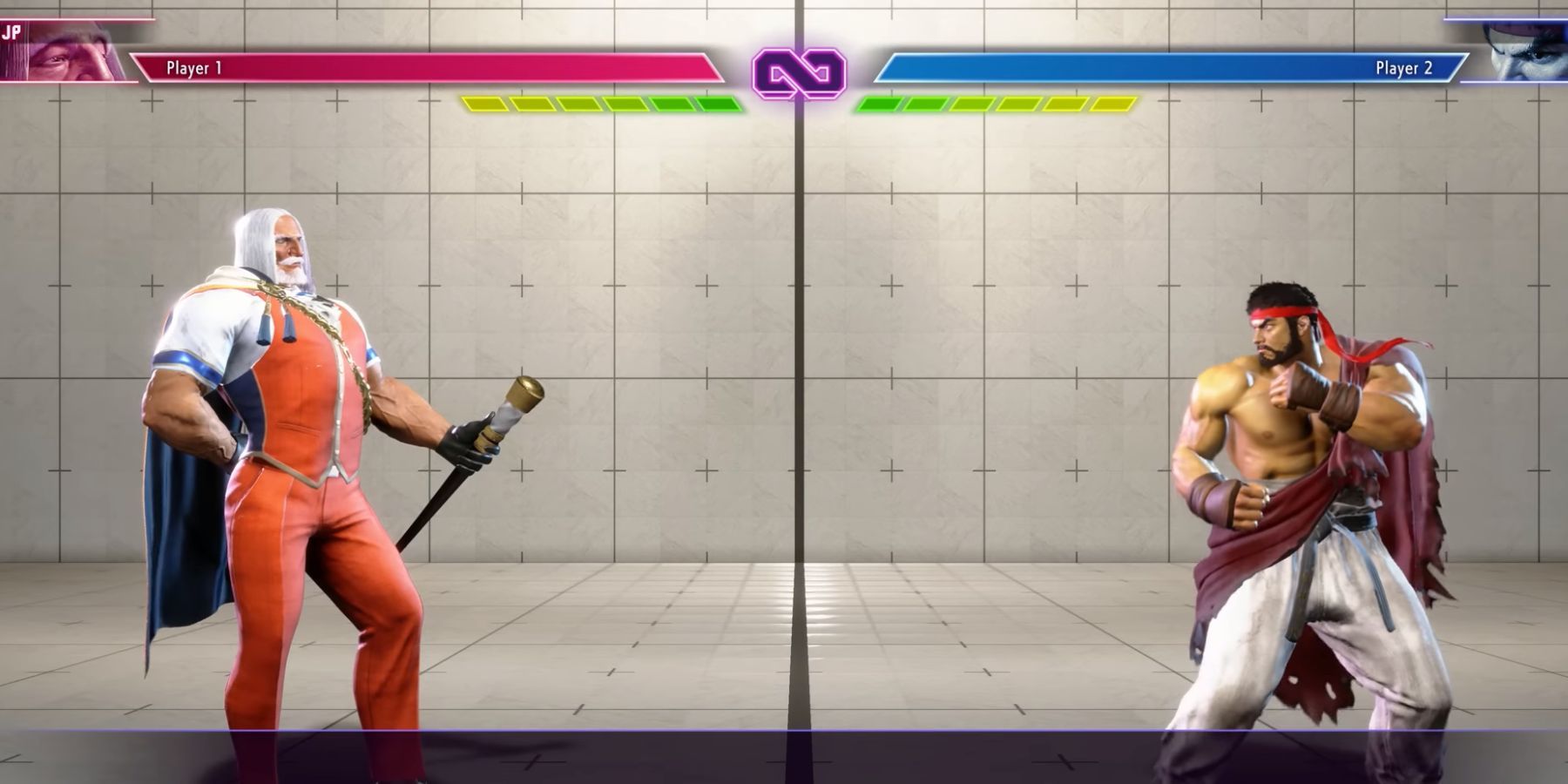 image showing jp against ryu in a street fighter 6 match.