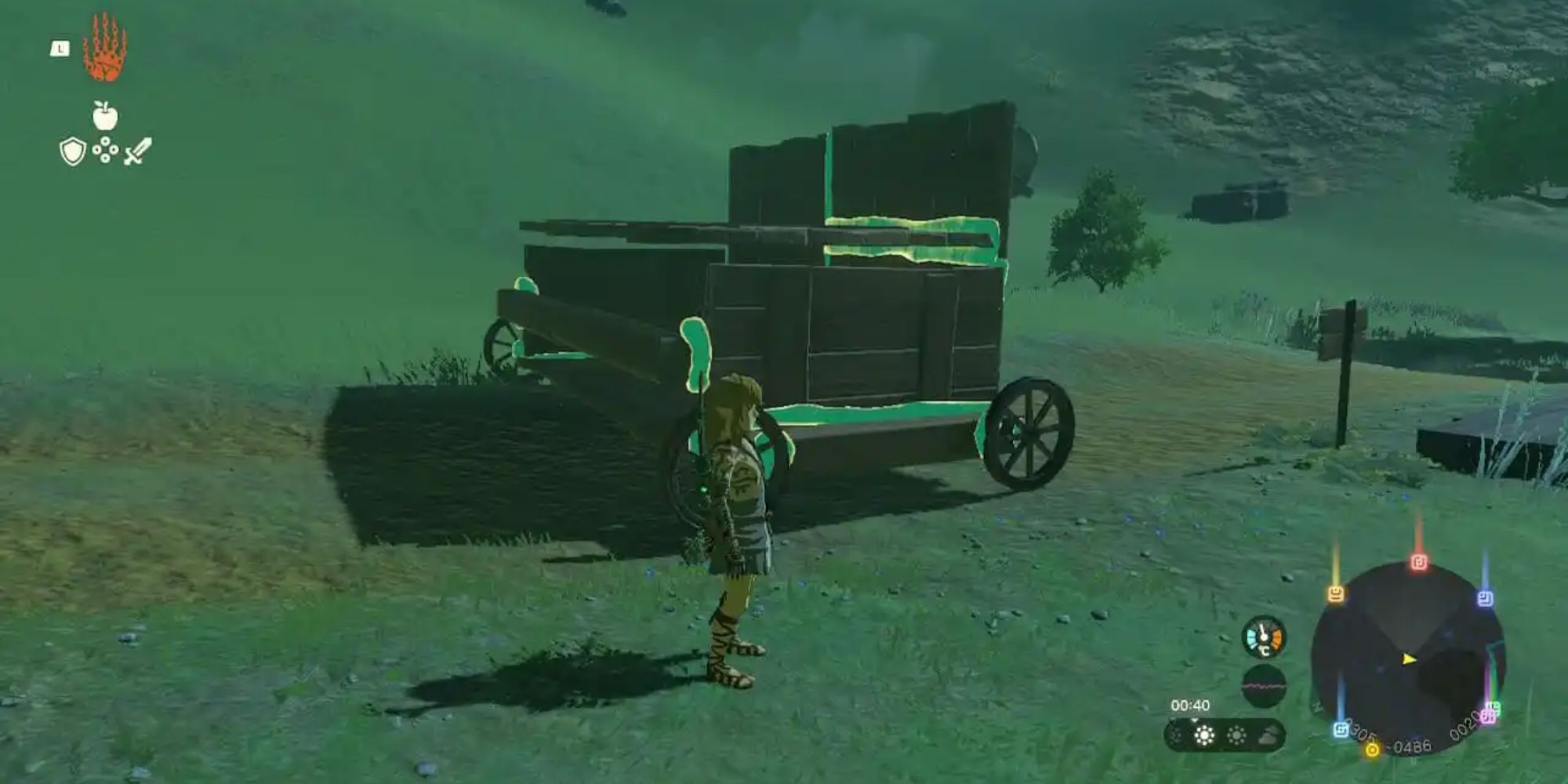 A cart made out of wooden planks in Hyrule