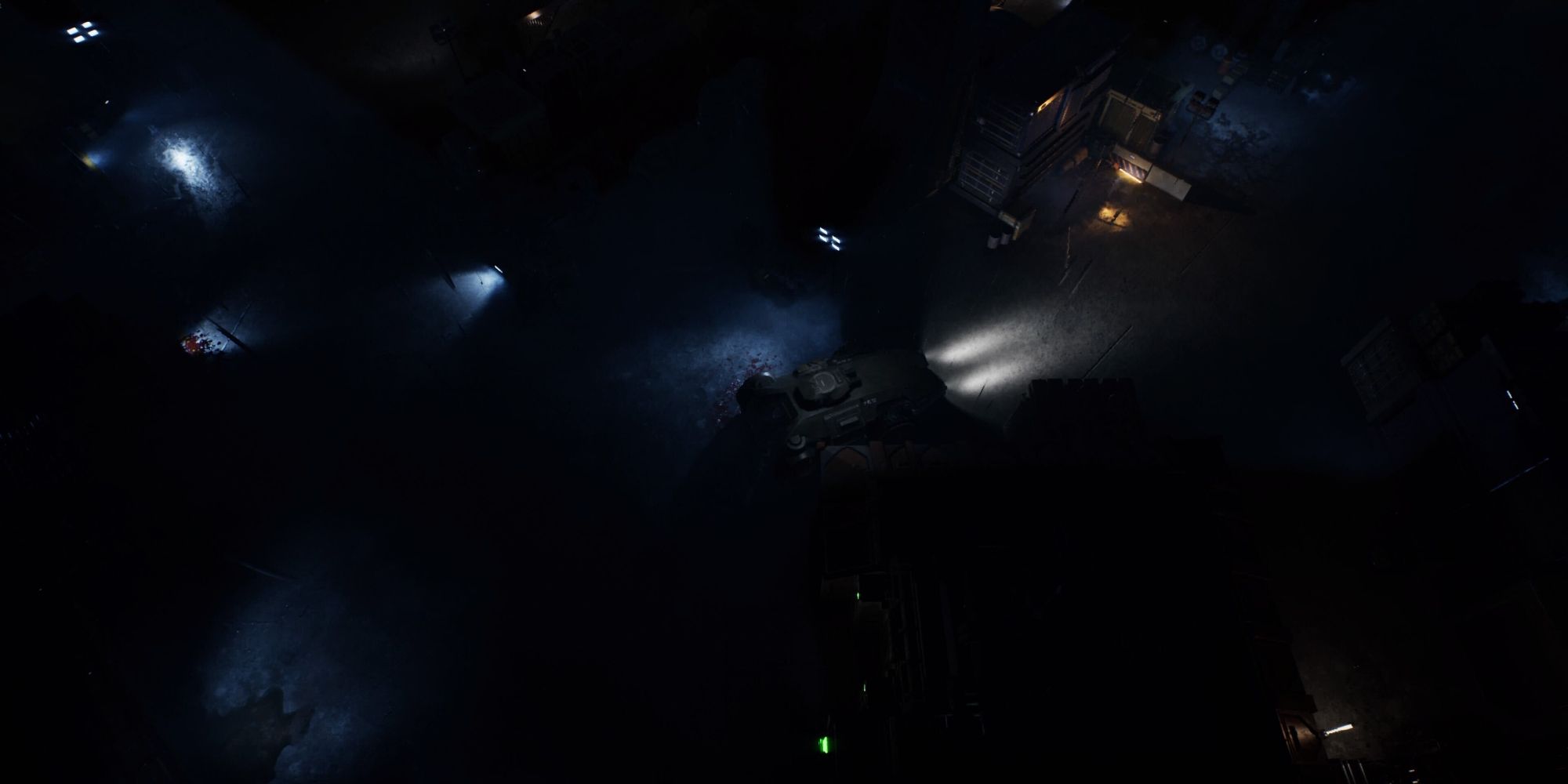 Gameplay footage from Aliens: Dark Descent, showing the player's unit being transported in the ARC