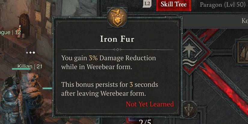 The Iron Fur passive skill in Diablo 4