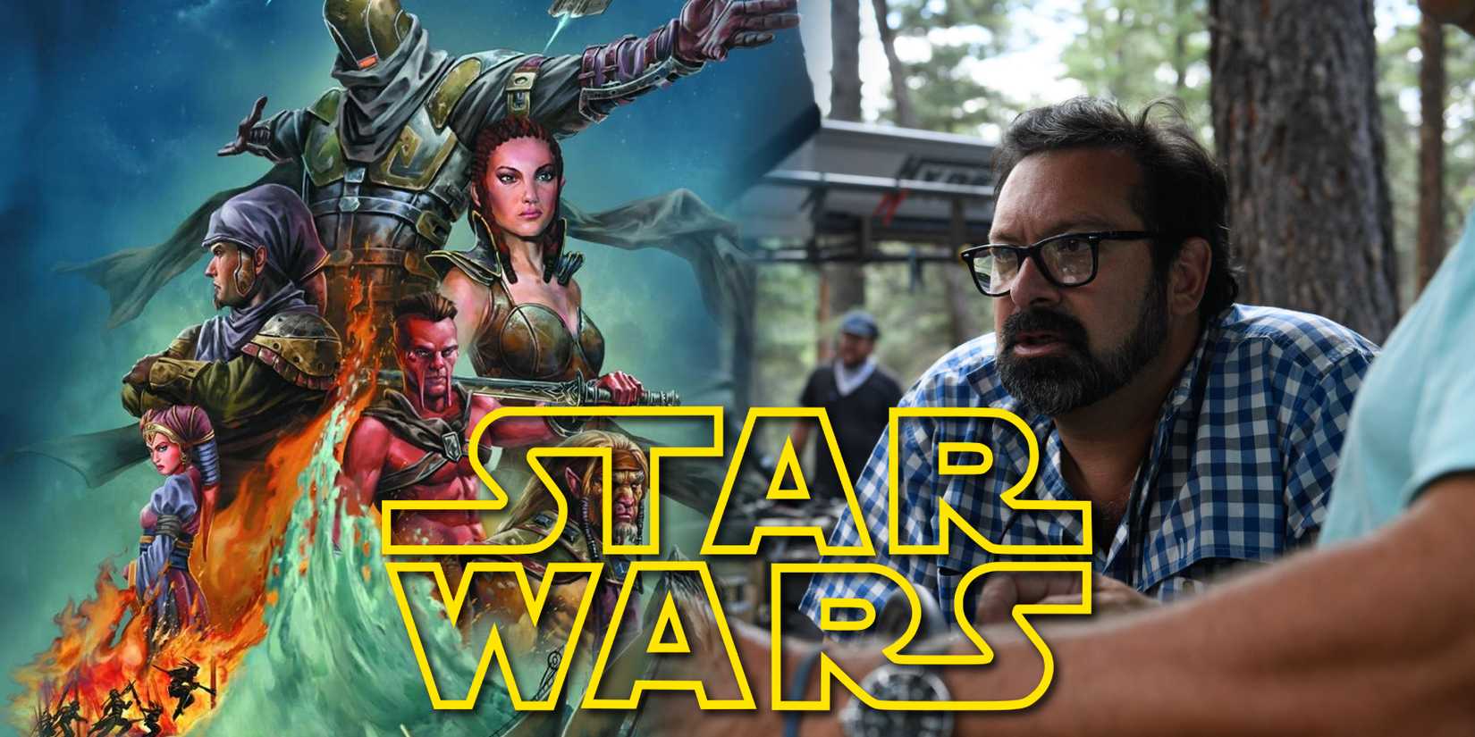 A shared image shows Dawn of the Jedi images and James Mangold.