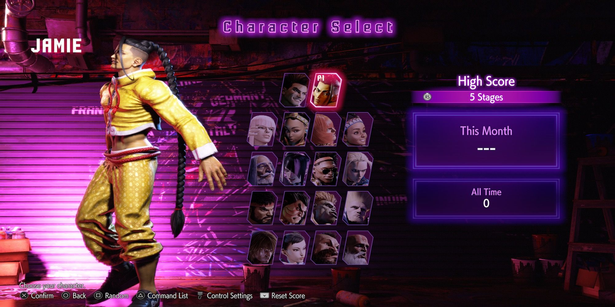 Jamie in the character roster in Street Fighter 6