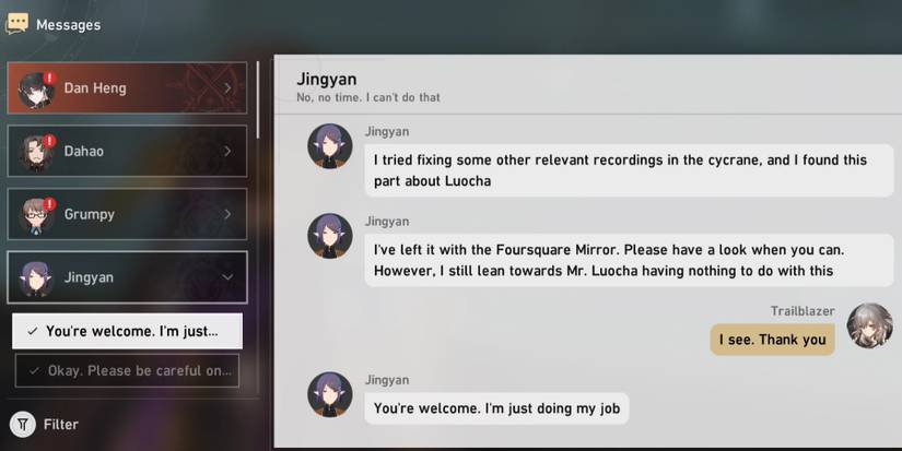 Jingyan message a knight stranger companion mission