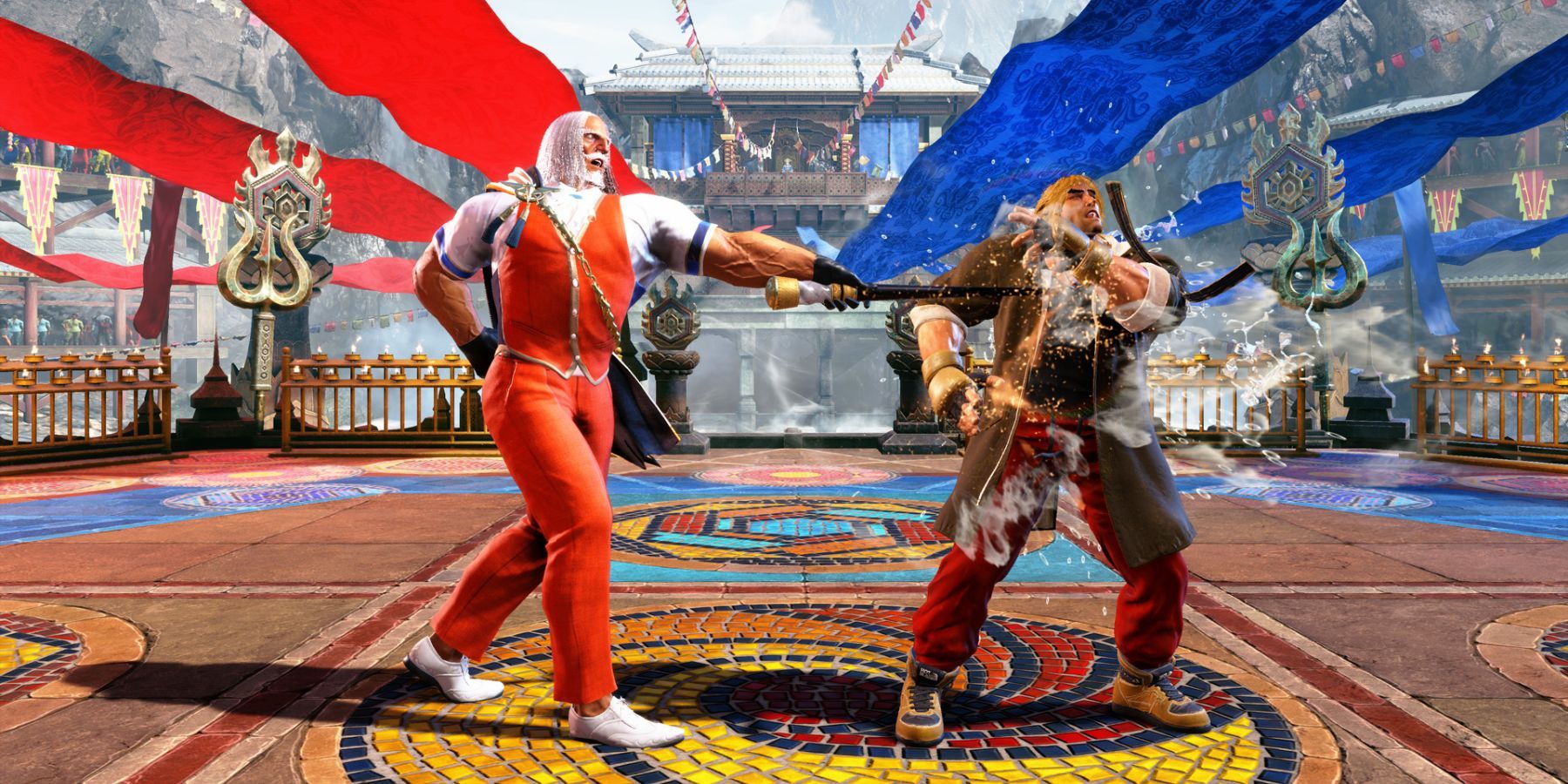 image showing jp fighting off an opponent with his staff in street fighter 6.