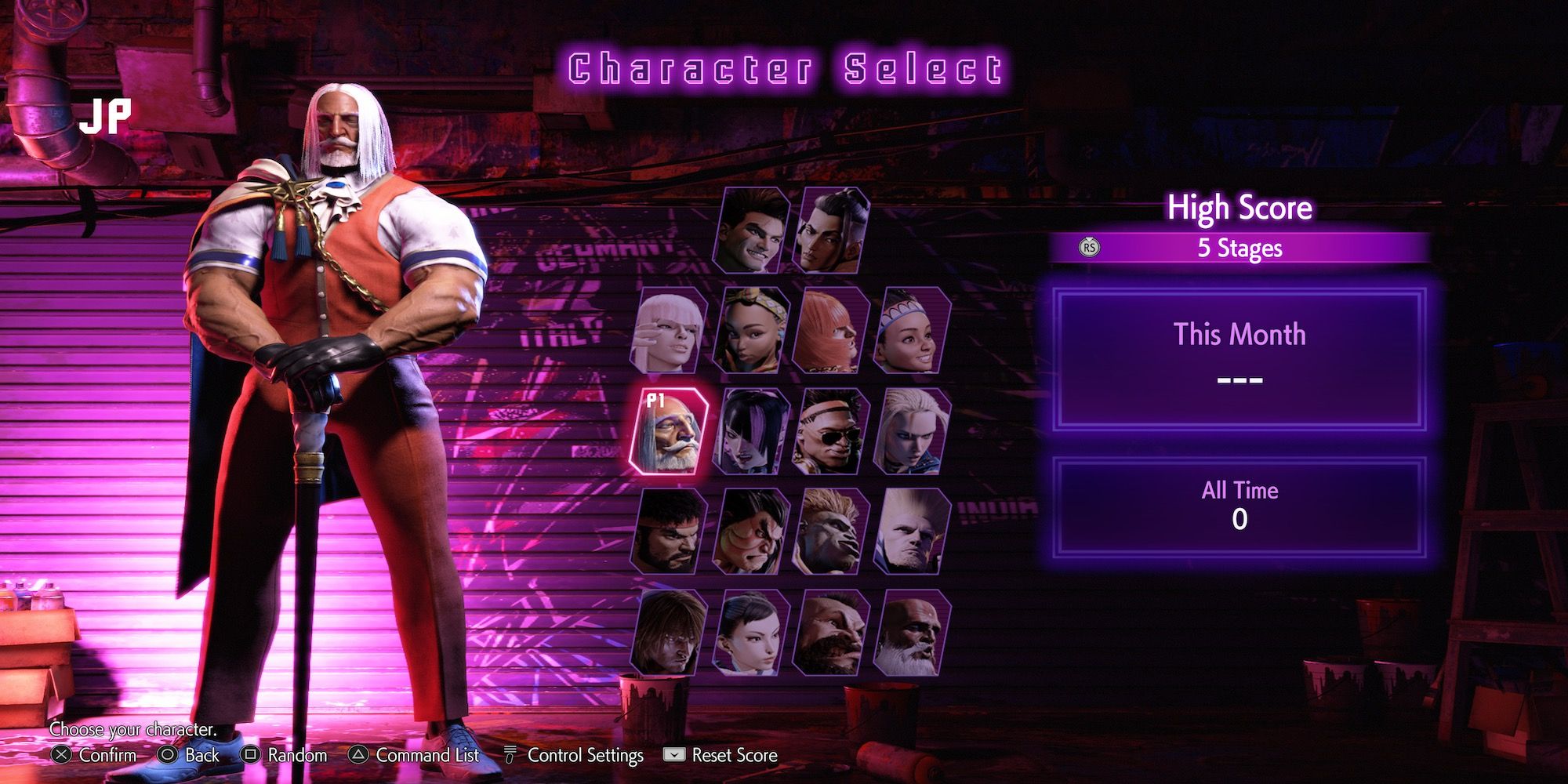 JP in the character roster in Street Fighter 6