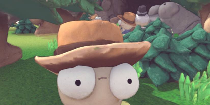 A screenshot from Just Act Natural showcasing a close up of a character in its signature clay-style.