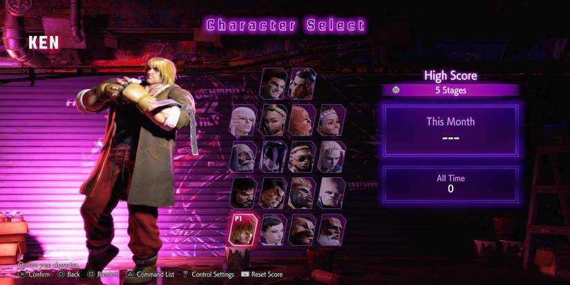 Ken in the character roster in Street Fighter 6