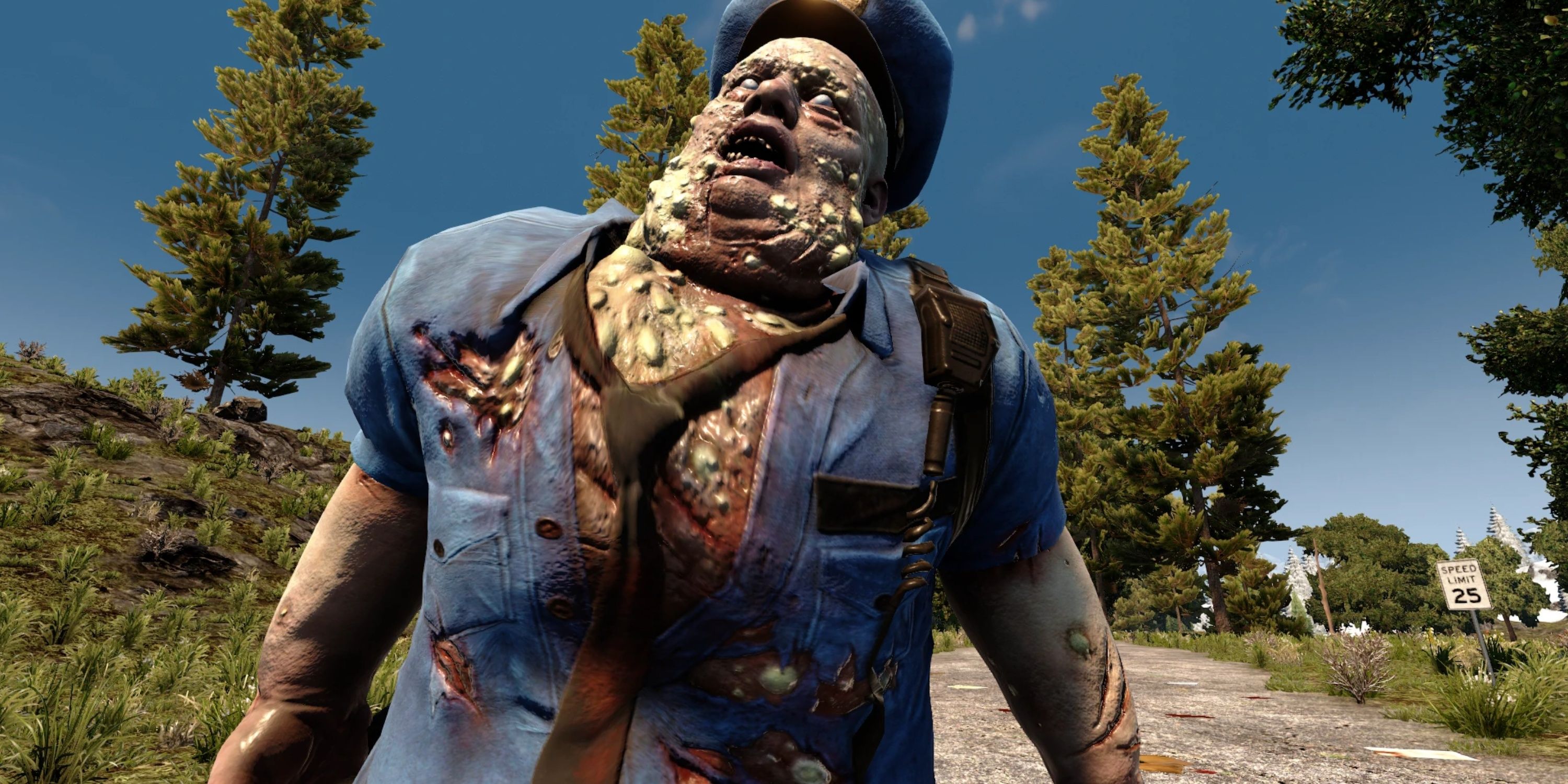 large infected police zombie